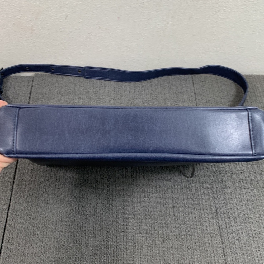 Matt & Nat Messenger Bag Navy Blue Vegan Leather Lesson Laptop Shoulder Bag - Picture 9 of 17
